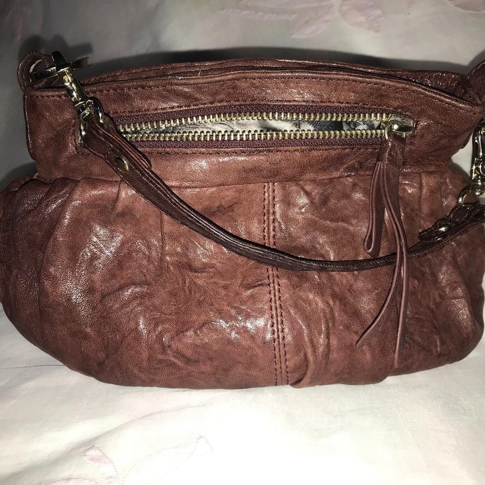 JUNIOR DRAKE: RED LEATHER PURSE WITH HANDLE